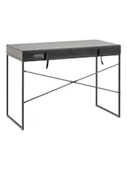 Actona Black Seaford 1 Drawer Desk - Image 4 of 6