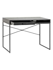 Actona Black Seaford 1 Drawer Desk - Image 5 of 6