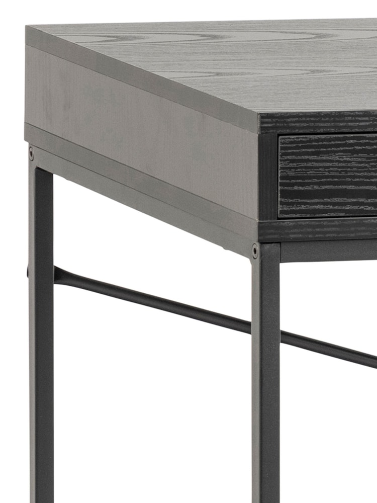 Actona Black Seaford 1 Drawer Desk - Image 6 of 6
