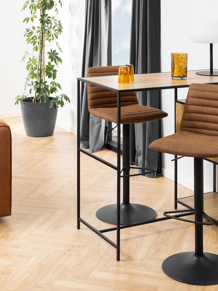 Actona Set of 2 Brown Kimmy Bar Stools - Image 1 of 6