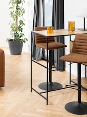 Actona Set of 2 Brown Kimmy Bar Stools - Image 2 of 6
