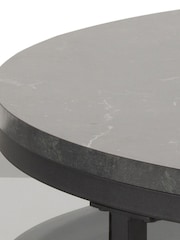 Actona Black Spiro Round Oval Coffee Table Set - Image 5 of 6