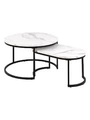 Actona White Spiro Coffee Table Set - Image 2 of 6