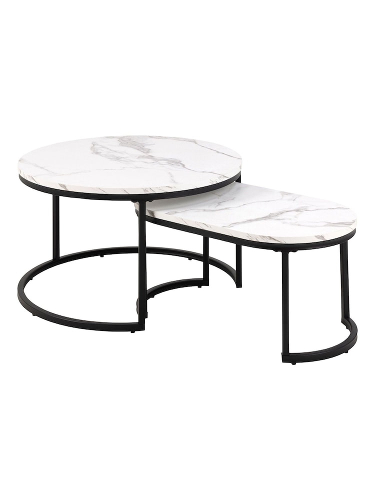 Actona White Spiro Coffee Table Set - Image 2 of 6