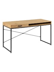 Actona Black Seaford Office Desk with 1 Drawer - Image 2 of 6