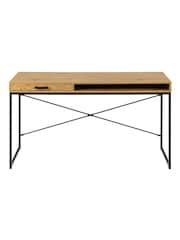 Actona Black Seaford Office Desk with 1 Drawer - Image 3 of 6