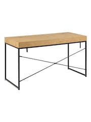 Actona Black Seaford Office Desk with 1 Drawer - Image 4 of 6