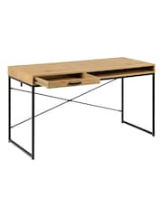 Actona Black Seaford Office Desk with 1 Drawer - Image 5 of 6