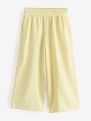 Lemon Yellow Linen Wide Leg Pull On Short Trousers - Image 1 of 1