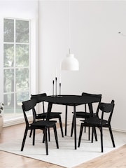 Actona Black Roxby 4 Seater Compact Round Dining Table - Image 1 of 6
