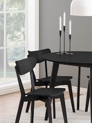 Actona Black Roxby 4 Seater Compact Round Dining Table - Image 2 of 6