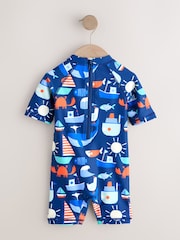 Navy Nautical Sunsafe All-In-One Swimsuit (3mths-7yrs) - Image 2 of 4