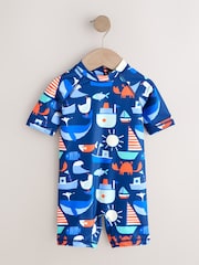 Navy Nautical Sunsafe All-In-One Swimsuit (3mths-7yrs) - Image 5 of 8