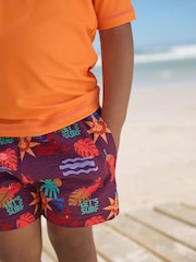 Orange Short Sleeve Sunsafe Rash Vest and Swim Shorts Set (3mths-7yrs) - Image 3 of 9