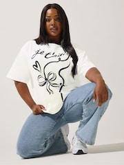Yours Curve White Limited Je T Aime T-Shirt - Image 2 of 5