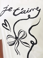 Yours Curve White Limited Je T Aime T-Shirt - Image 4 of 5
