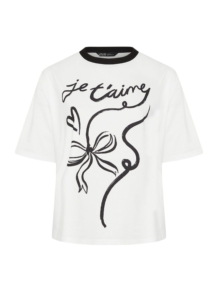 Yours Curve White Limited Je T Aime T-Shirt - Image 5 of 5
