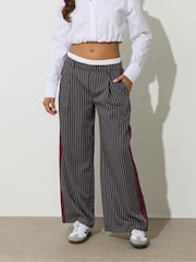 PixieGirl Petite Grey Boxer Pin Sidestripe Trousers - Image 2 of 5