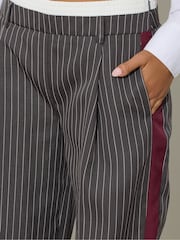 PixieGirl Petite Grey Boxer Pin Sidestripe Trousers - Image 4 of 5