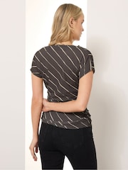Long Tall Sally Natural Diagonal Stripe Cowl Top - Image 3 of 6
