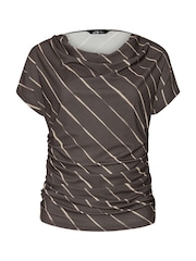 Long Tall Sally Natural Diagonal Stripe Cowl Top - Image 6 of 6