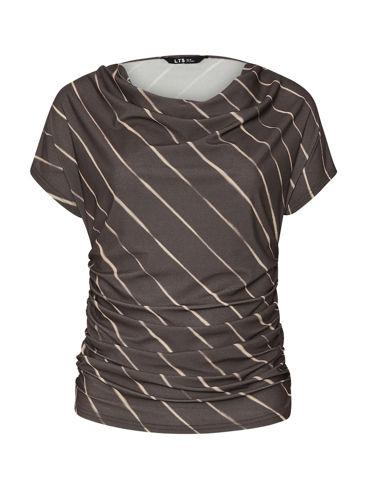 Long Tall Sally Natural Diagonal Stripe Cowl Top - Image 6 of 6