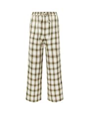 PixieGirl Petite Brown Checked Wide Leg Pull On Trousers - Image 5 of 5