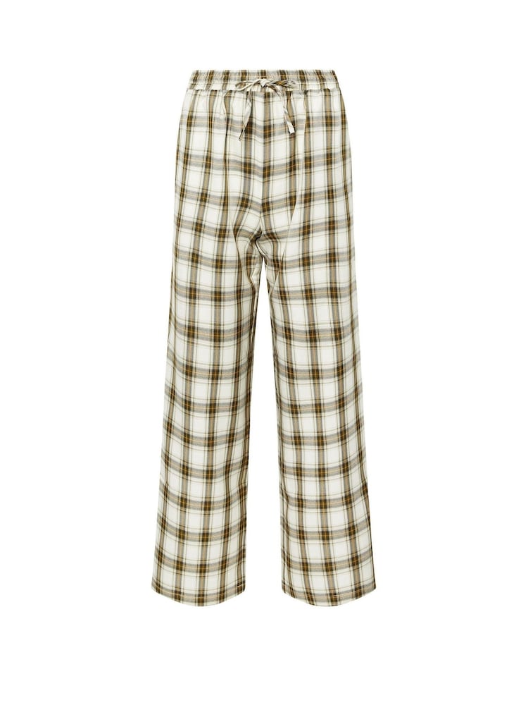 PixieGirl Petite Brown Checked Wide Leg Pull On Trousers - Image 5 of 5