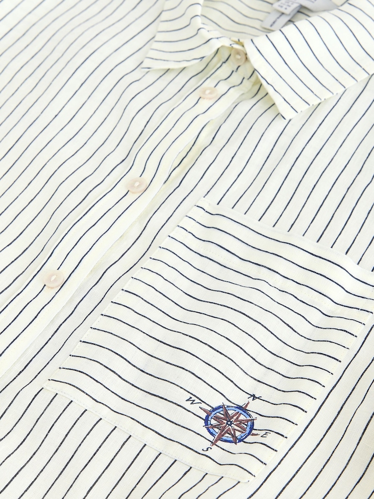 Ecru Stripe N. Premium Short Sleeve Shirt - Image 9 of 9