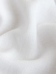 White Revere Collar Sleeveless Shirt with Linen - Image 7 of 8