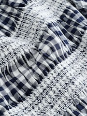 Vichykaros, Marineblau - Sailor Collar Tie Front Top - Bild 6 von 8