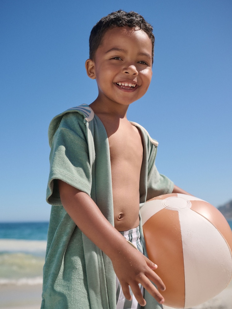 সেজ গ্রিন - টাওয়েলিং জিপ থ্রু কভার-আপ (3মাস-7বছর) - 9এর মধ্যে 2 ছবি