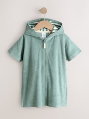 সেজ গ্রিন - টাওয়েলিং জিপ থ্রু কভার-আপ (3মাস-7বছর) - 9এর মধ্যে 6 ছবি