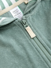 সেজ গ্রিন - টাওয়েলিং জিপ থ্রু কভার-আপ (3মাস-7বছর) - 9এর মধ্যে 8 ছবি