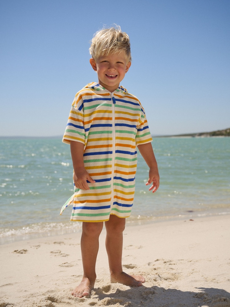 মাল্টি Stripe - টাওয়েলিং জিপ থ্রু কভার-আপ (3মাস-7বছর) - 5এর মধ্যে 1 ছবি