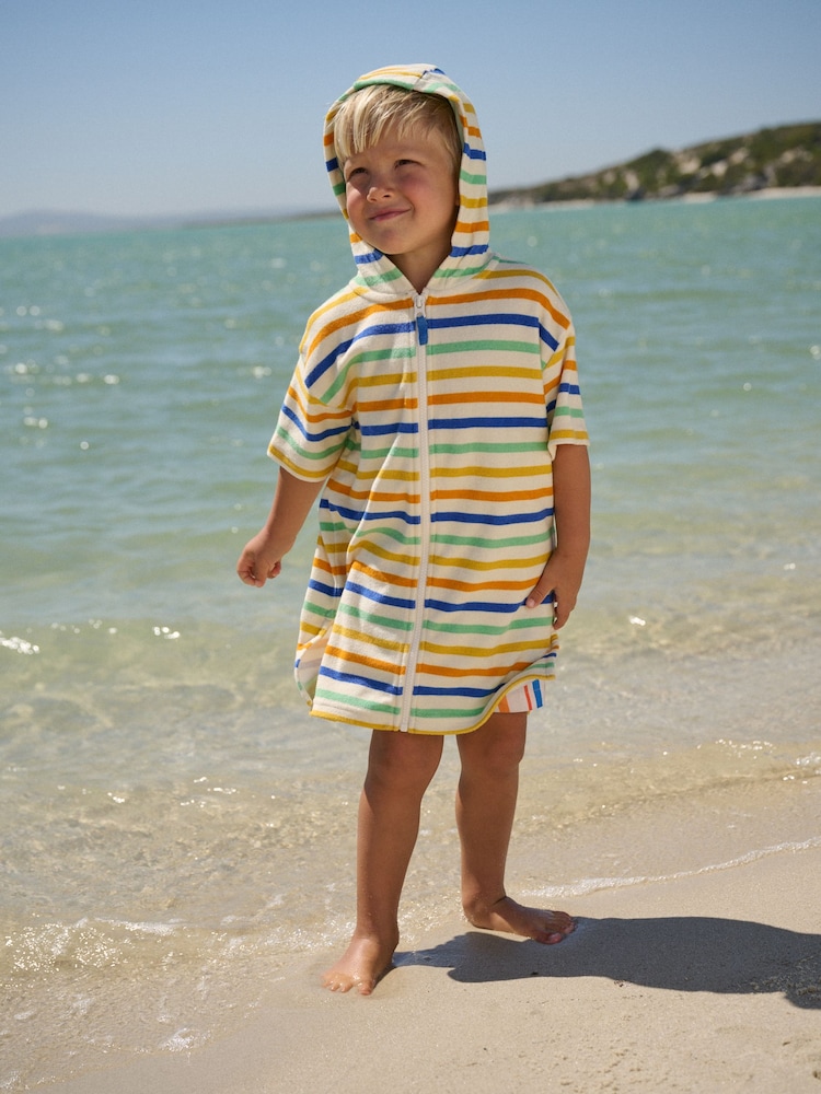 মাল্টি Stripe - টাওয়েলিং জিপ থ্রু কভার-আপ (3মাস-7বছর) - 5এর মধ্যে 2 ছবি