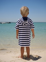 নেভি Stripe - টাওয়েলিং জিপ থ্রু কভার-আপ (3মাস-7বছর) - 8এর মধ্যে 3 ছবি