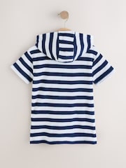 নেভি Stripe - টাওয়েলিং জিপ থ্রু কভার-আপ (3মাস-7বছর) - 8এর মধ্যে 6 ছবি