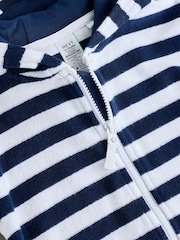 নেভি Stripe - টাওয়েলিং জিপ থ্রু কভার-আপ (3মাস-7বছর) - 8এর মধ্যে 7 ছবি