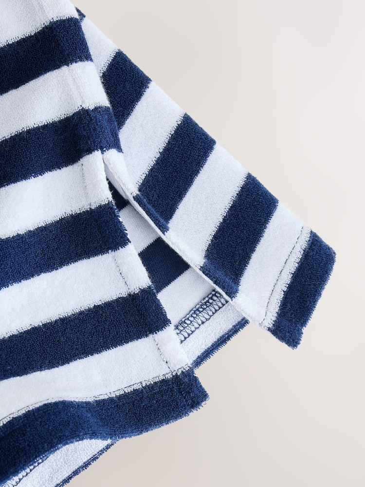 নেভি Stripe - টাওয়েলিং জিপ থ্রু কভার-আপ (3মাস-7বছর) - 8এর মধ্যে 8 ছবি