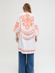 Raffya White Lupe Edge To Edge Embroidered Kimono - Image 2 of 5