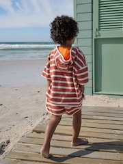 Rust Brown Stripe Towelling Top and Shorts Set (3mths-7yrs) - Image 3 of 9