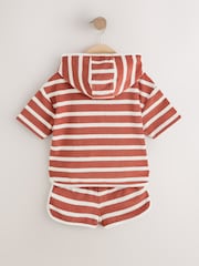 Rust Brown Stripe Towelling Top and Shorts Set (3mths-7yrs) - Image 7 of 9