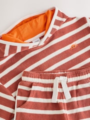 Rust Brown Stripe Towelling Top and Shorts Set (3mths-7yrs) - Image 8 of 9