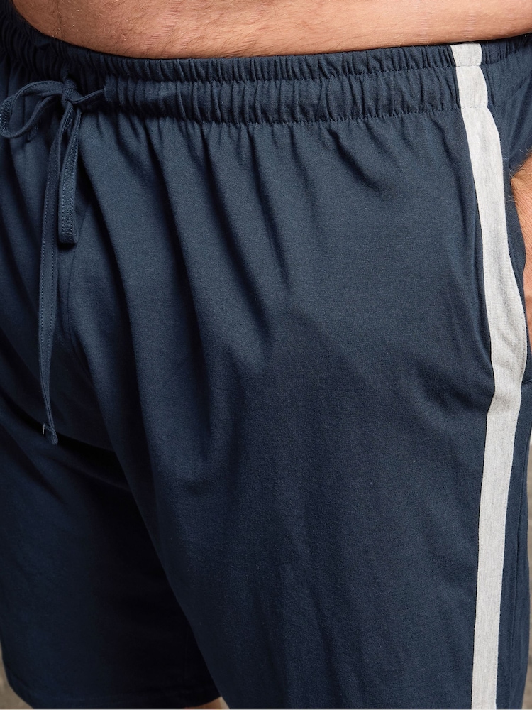 BadRhino Big & Tall Blue Jersey Lounge Shorts - Image 6 of 6