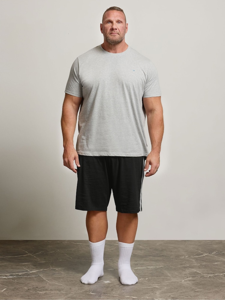 črna - BadRhino Big & Tall Jersey Lounge Shorts - Slika 2 iz 5