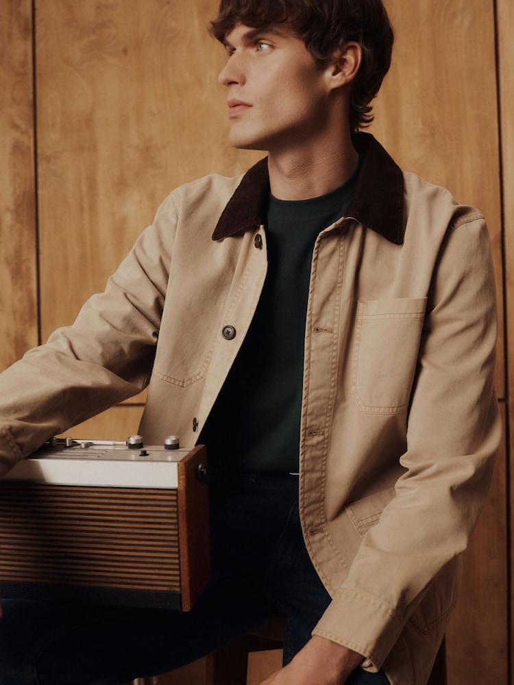GANT Brown Cord Collar Worker Overshirt - Image 1 of 4