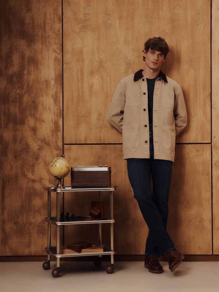 GANT Brown Cord Collar Worker Overshirt - Image 2 of 4