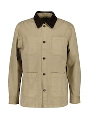 GANT Brown Cord Collar Worker Overshirt - Image 3 of 4
