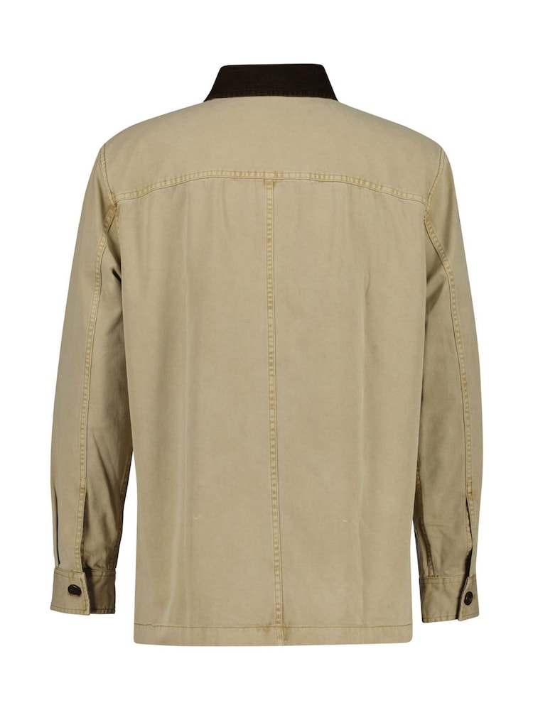 GANT Brown Cord Collar Worker Overshirt - Image 4 of 4